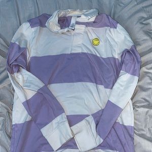 Medium, Purple striped, Collared H&M x Smiley Long sleeve shirt